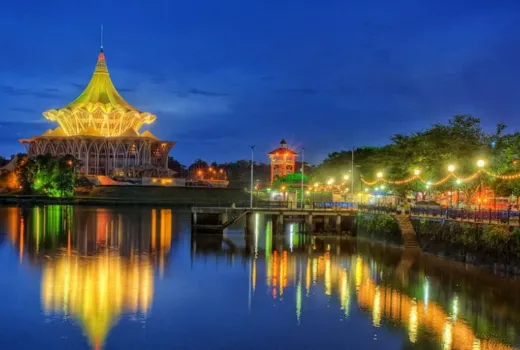 Kuching waterfront at night, Sarawak